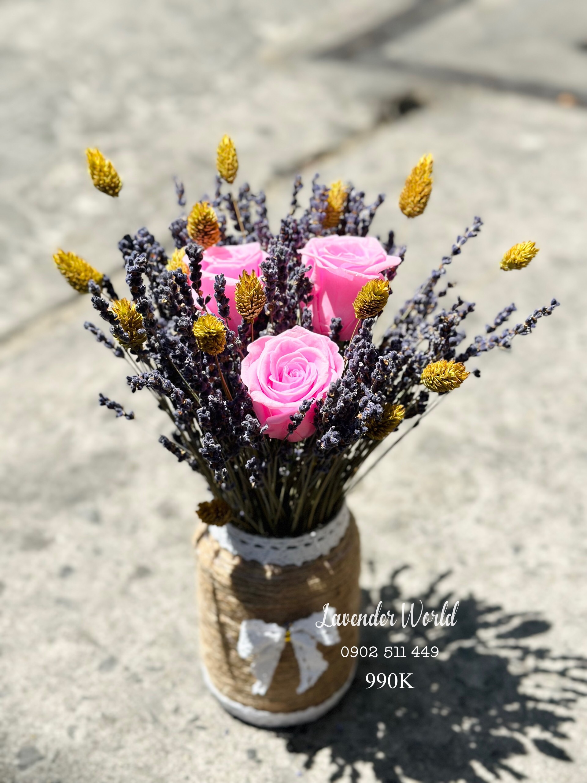 lo lavender 3 hoa hong dau phalaris